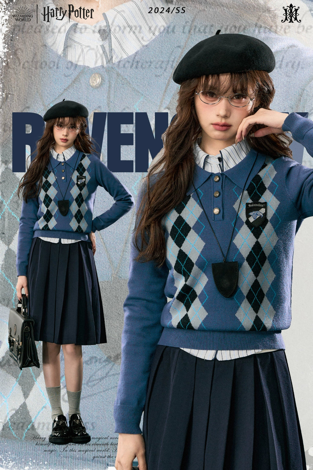 [Pre-order] Hogwarts School of Witchcraft and Wizardry Argyle collared knit