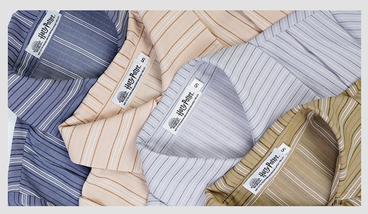 [Pre-order] Hogwarts School of Witchcraft and Wizardry Fake Two Piece Striped Blouse