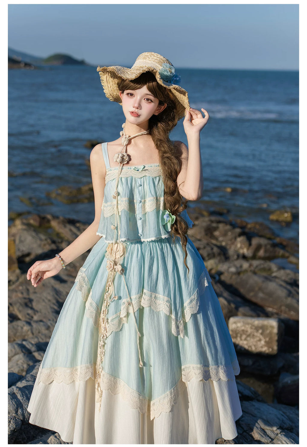 Bluebell Summer キャミソールトップスとロングスカートのセットアップ・帽子付き