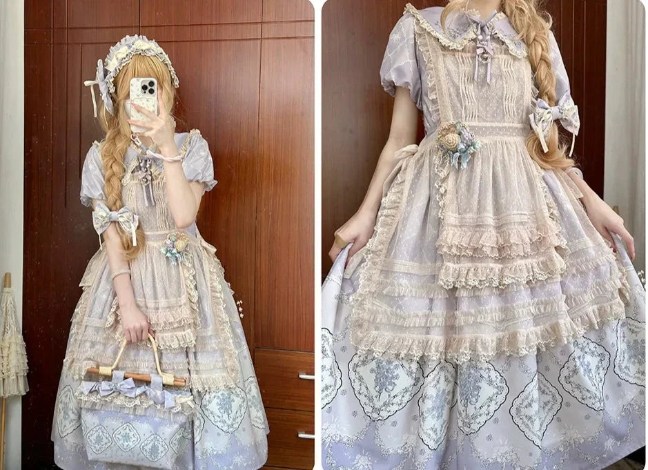 Forget Me Not パステルカラーのプリントワンピース