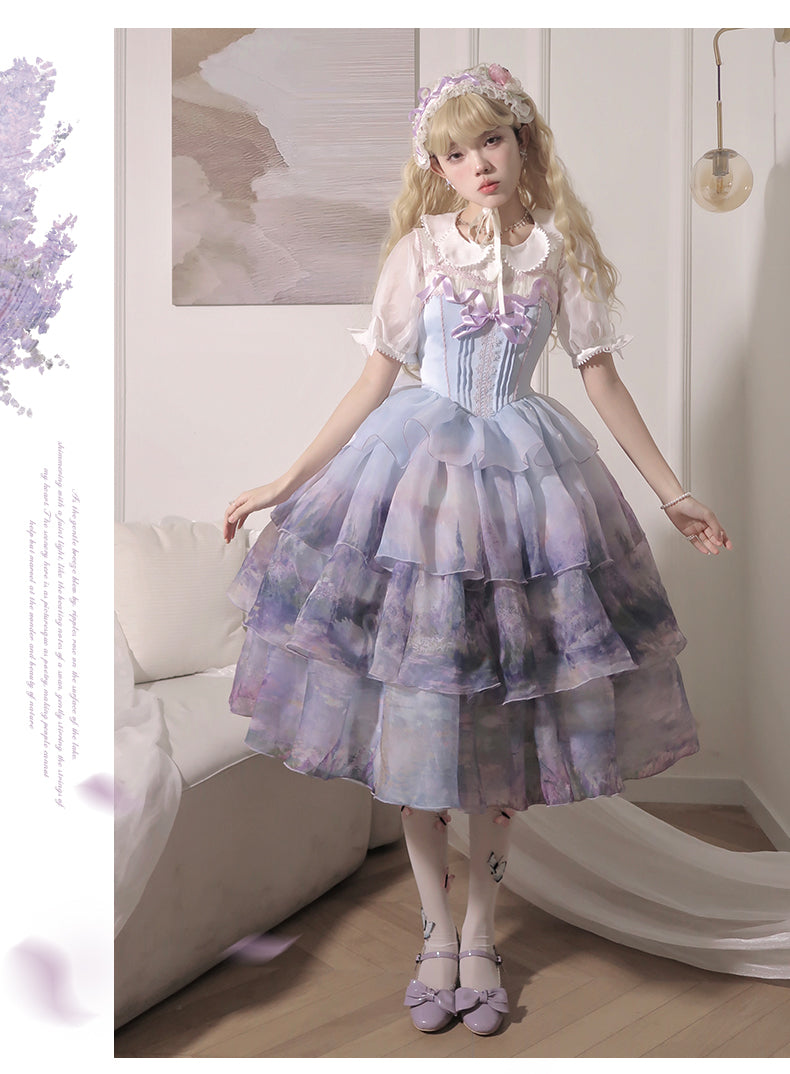 Lakeside Story 油絵風ジャンパースカートとスカート