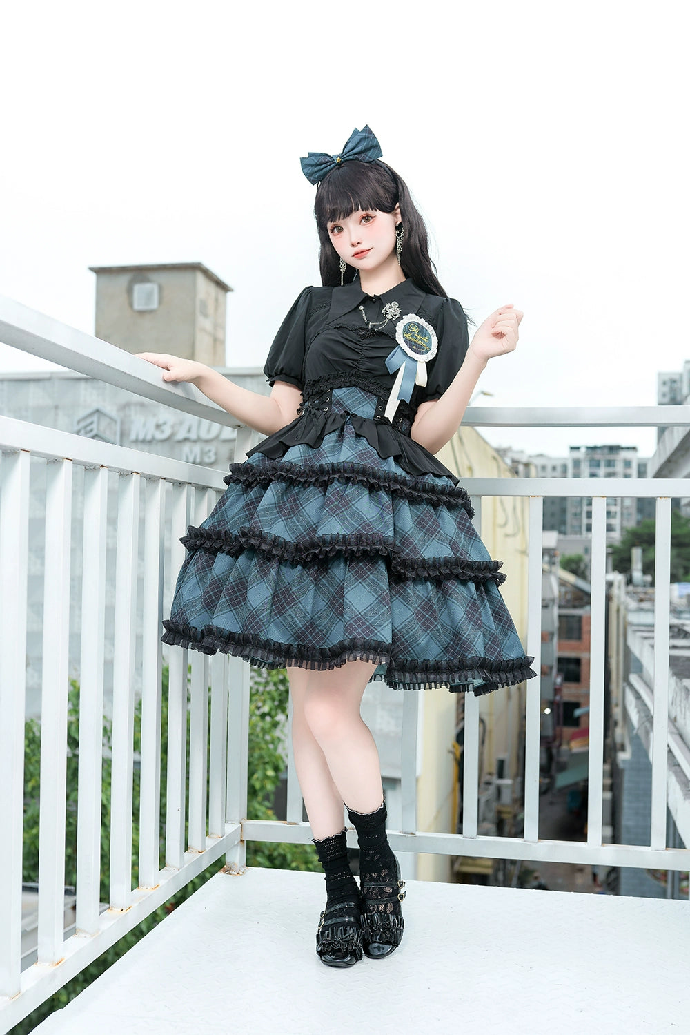 Margaret Girl チェックのジャンパースカートセット