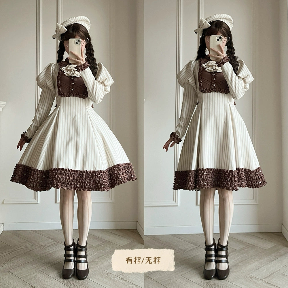 [Pre-orders available until 12/4] Classic Chocolat Stripe Short Dress