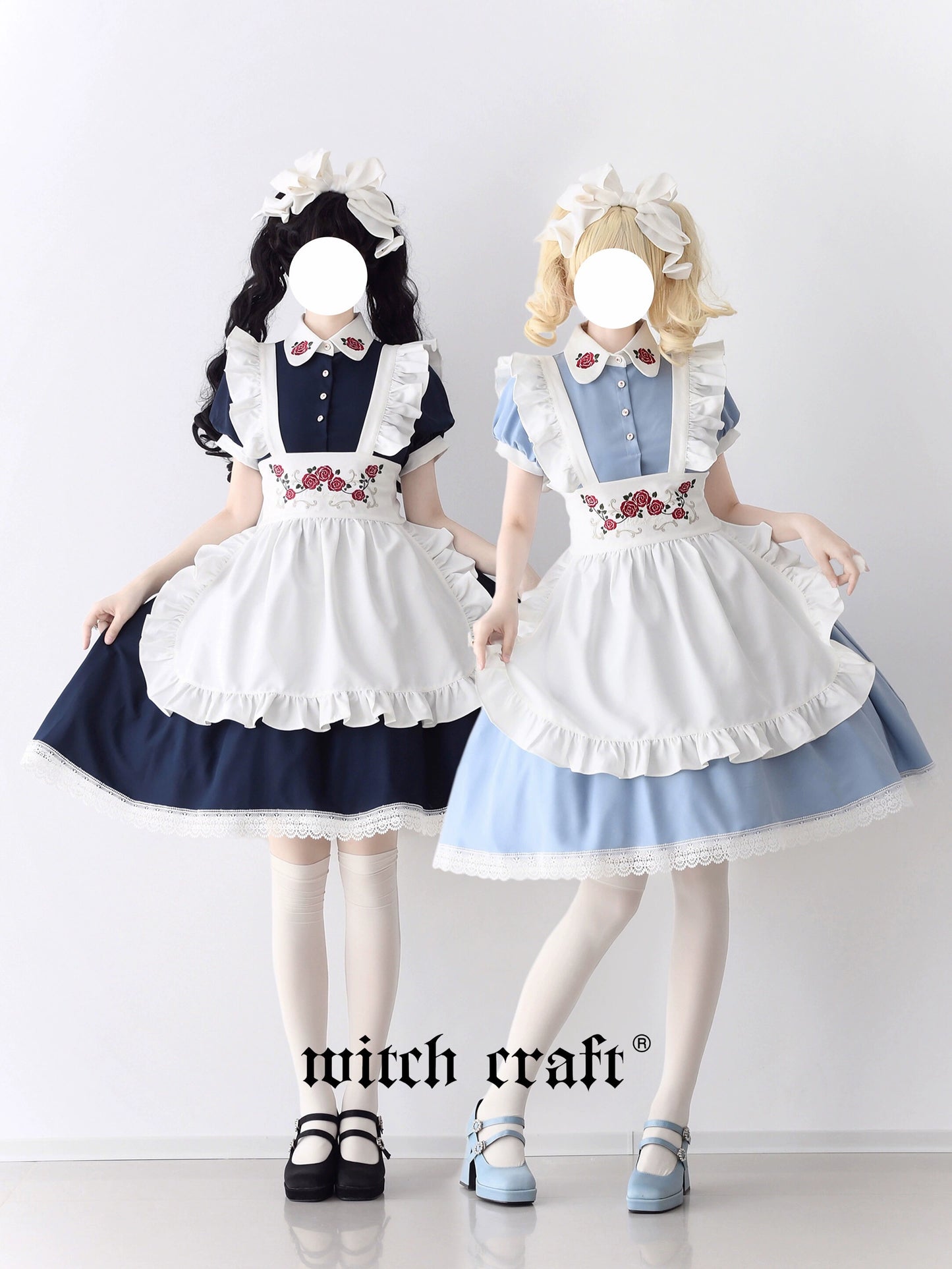 [Resale/Pre-orders until 9/3] Maid-style dress with red rose embroidery and apron