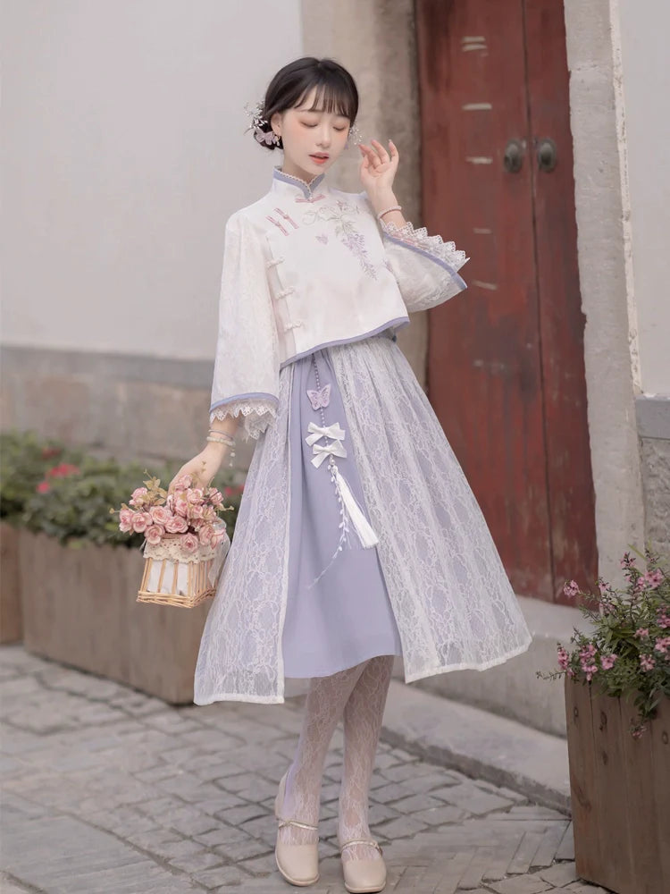 Wisteria 蝶と藤の華ロリセットアップ