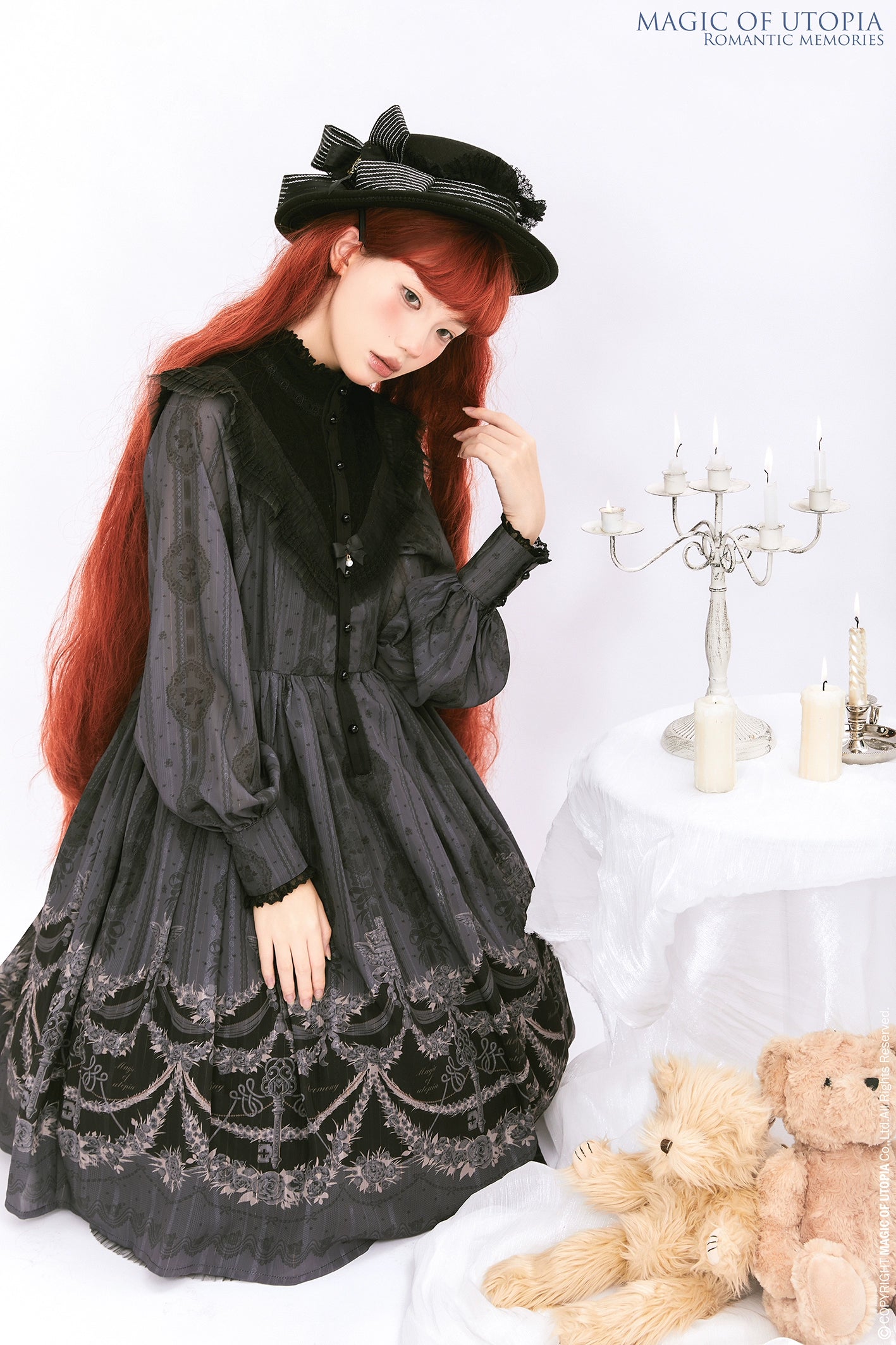 [Sale period ended] Romantic Memories Stand Collar Dress