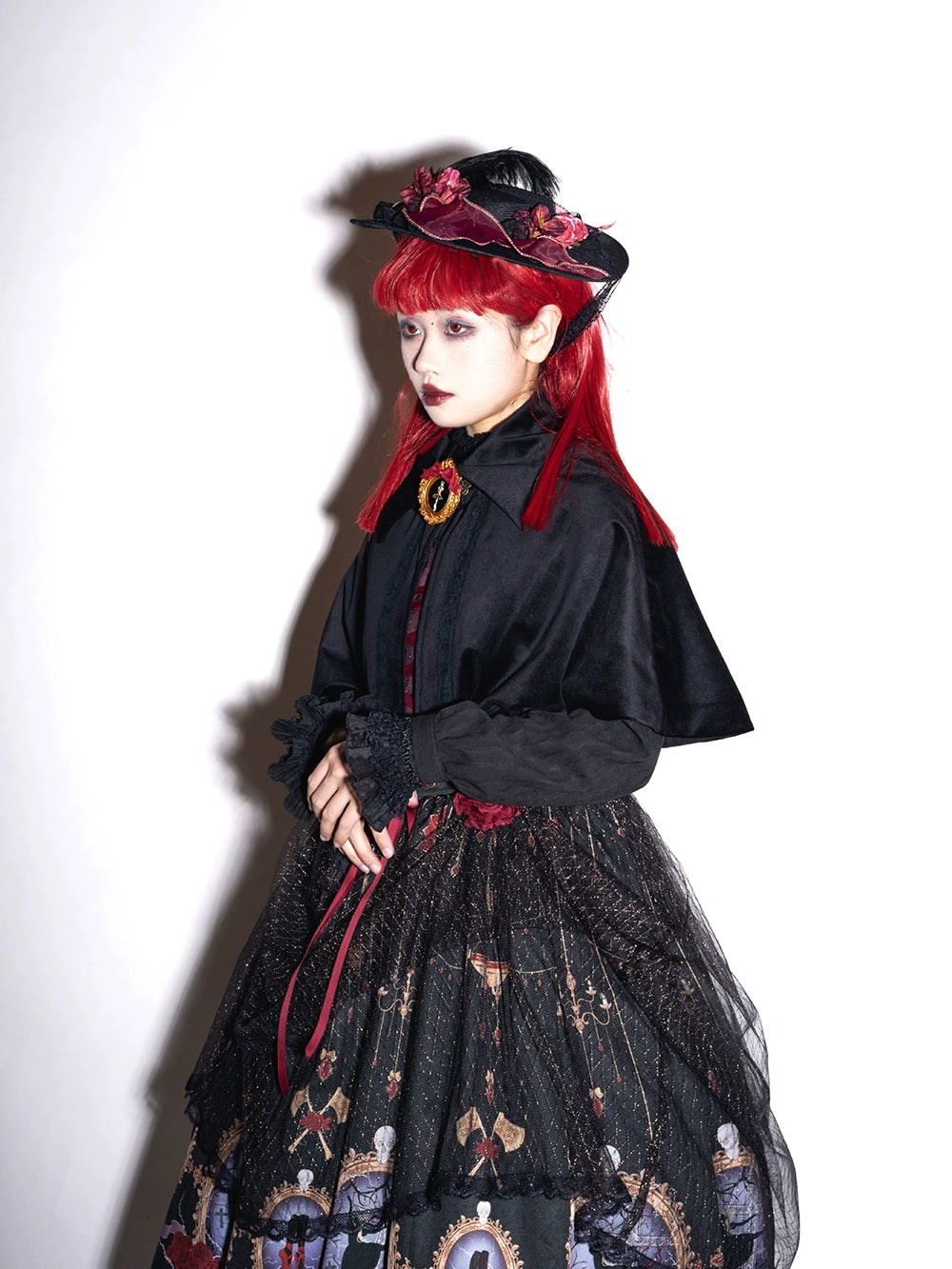 The Red Shoes Gothic Lolita Print Jumper Skirt