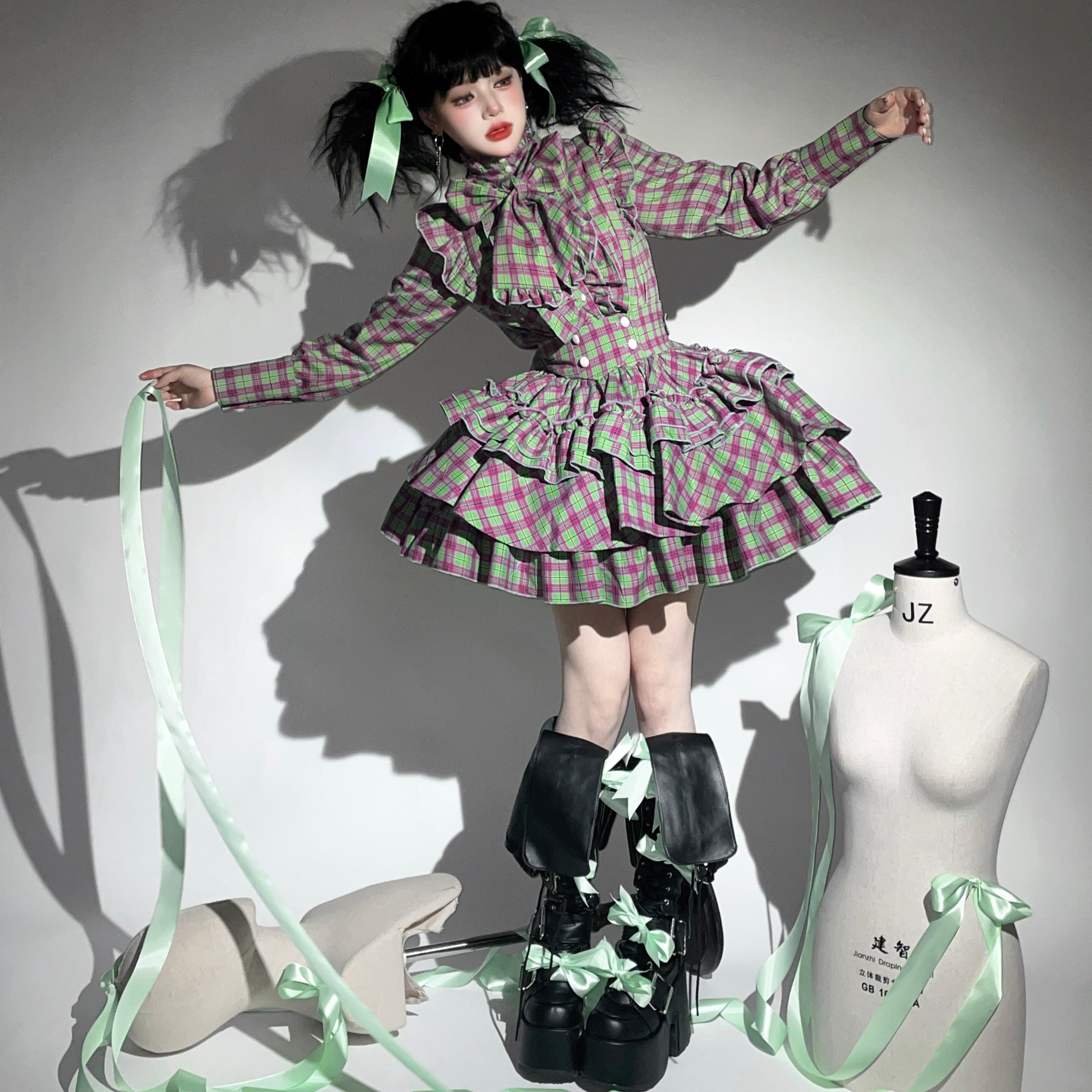 Doll's House サスペンダーミニスカート チェック柄全4色