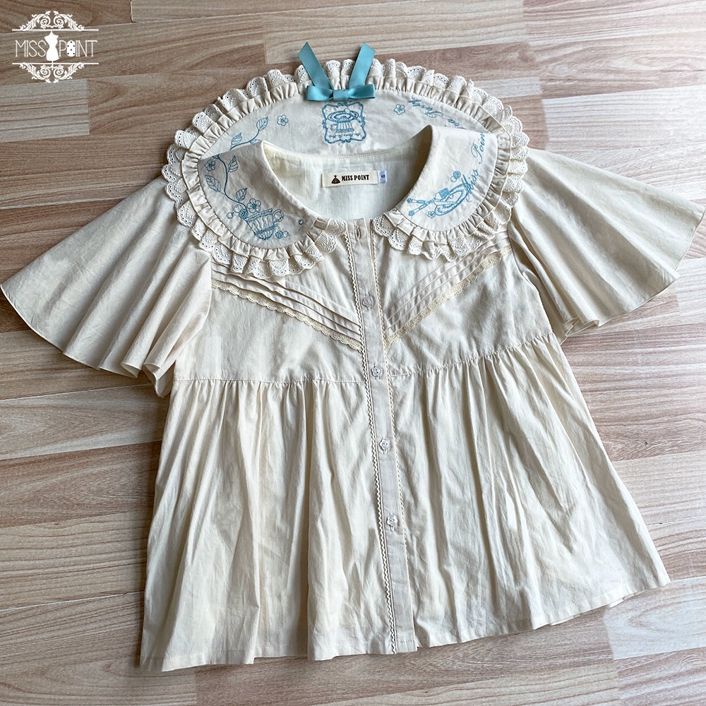 [Pre-order] Picnic Tea Party Embroidered Blouse