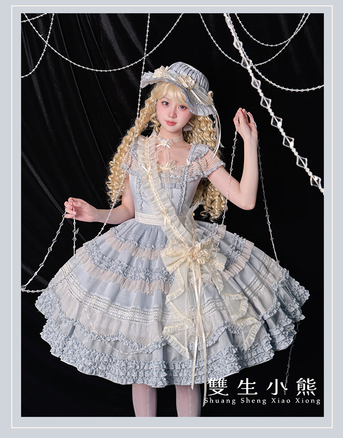 【受注予約4/28まで】Camellia Dream スクエアネックワンピース・ショート丈