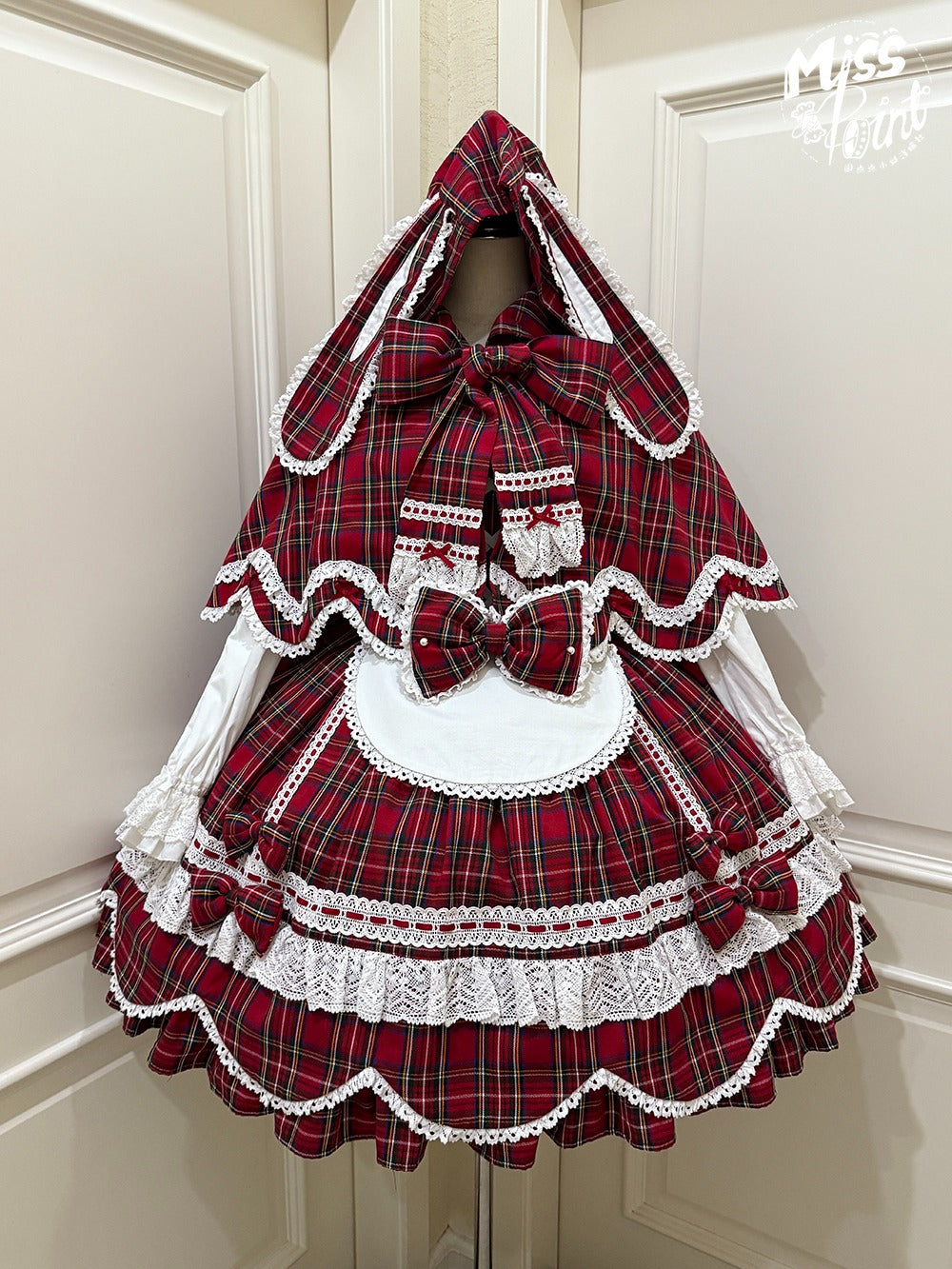 【予約販売】Checkered Petal Rabbit うさ耳付きケープ