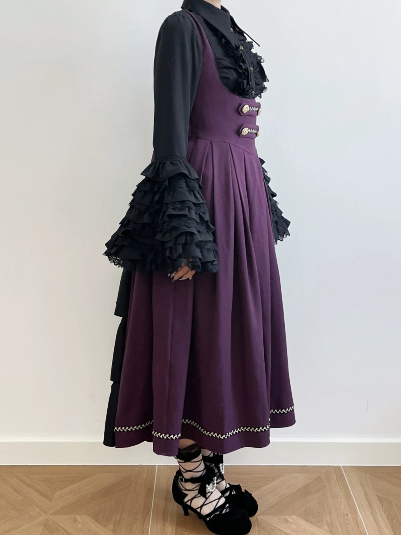 [Resale/Pre-orders available until 10/28] Bright Moon Corset Jumper Skirt, Plain Type [Dark Purple]