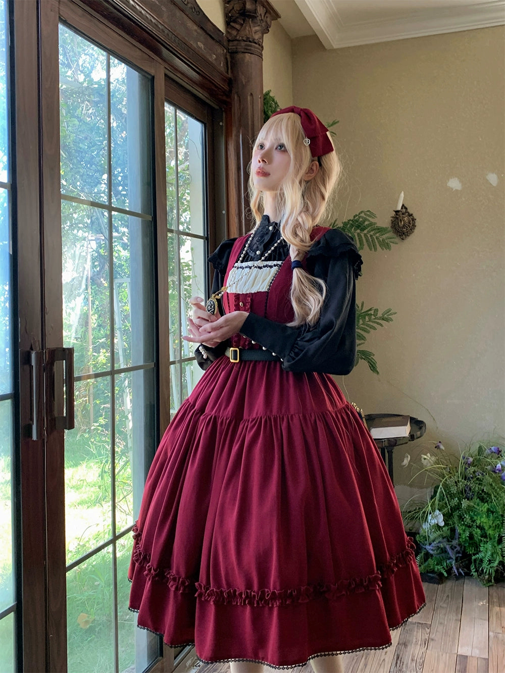 【予約販売】Sketch Wild Rose ジャンパースカート 無地タイプ