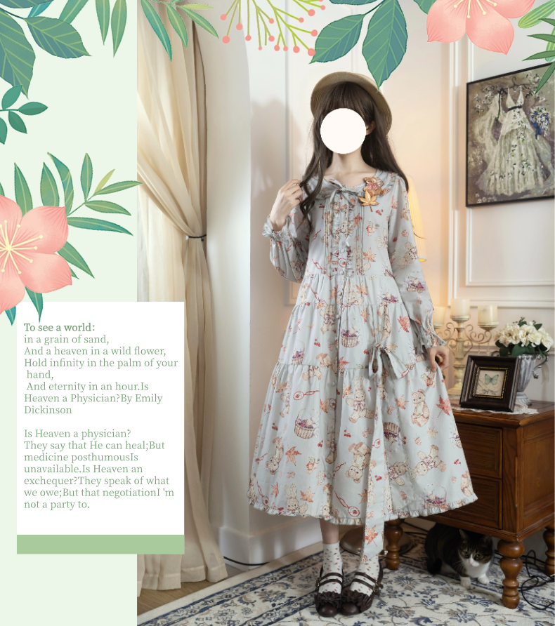 [Pre-orders available until 11/4] Autumn Rabbit Bear One-piece dress and jumper skirt simple version