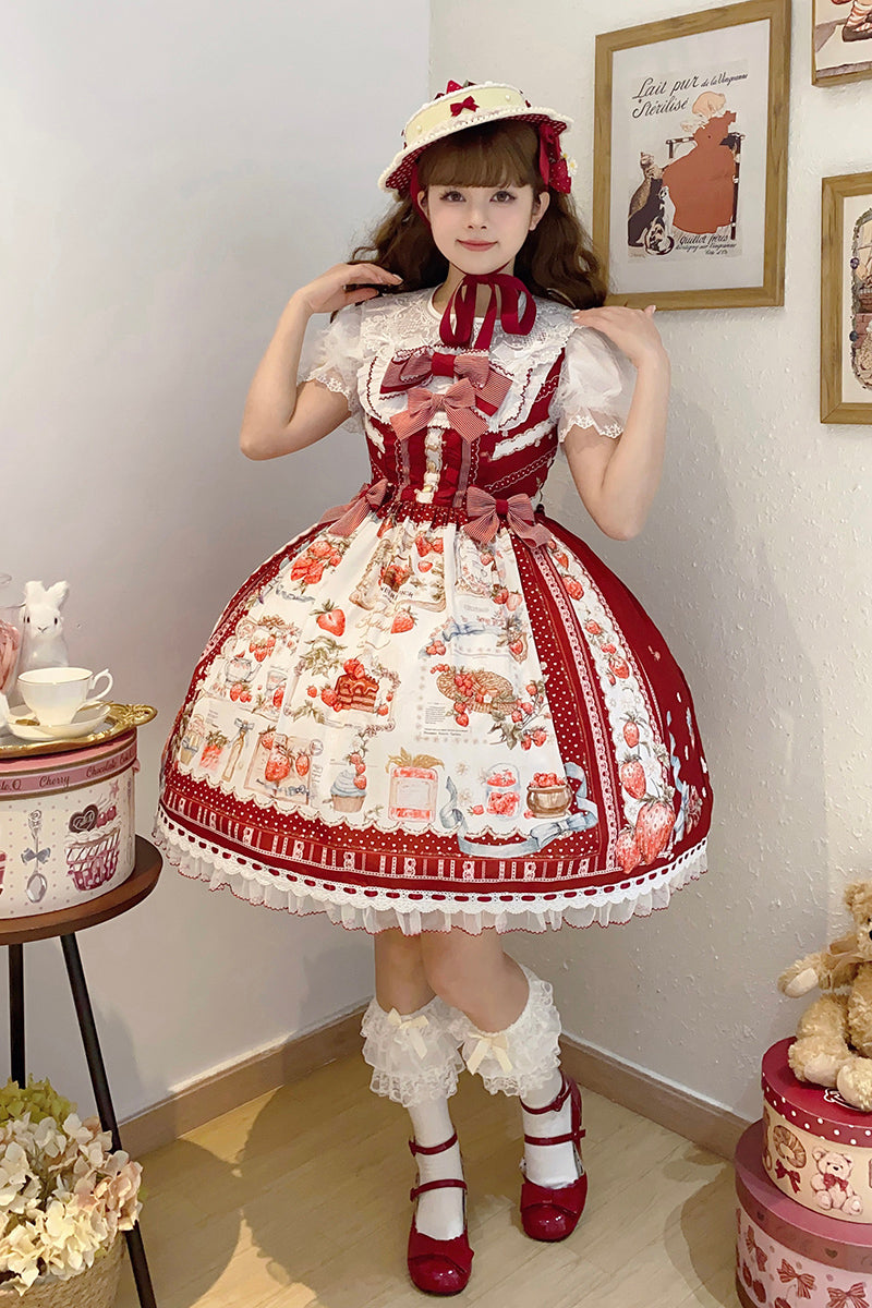 Strawberry Manor プリントジャンパースカート