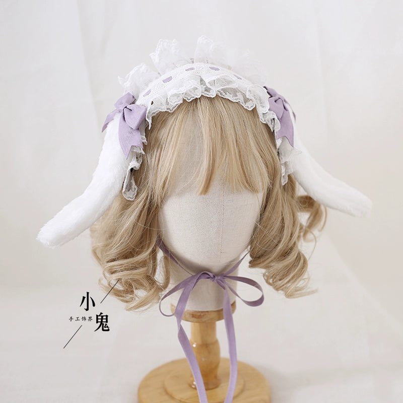 うさ耳クリップ付きヘッドドレス 全8色