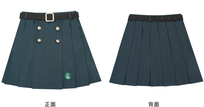 Hogwarts School of Witchcraft and Wizardry Double Button Miniskirt with Belt