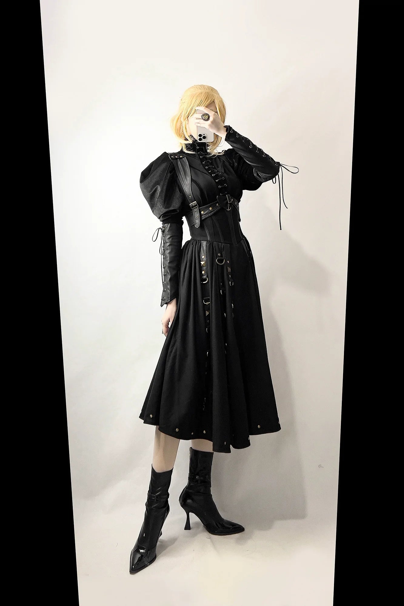 【予約販売】Ghost Ship フェイクレザートップスとジャンパースカート