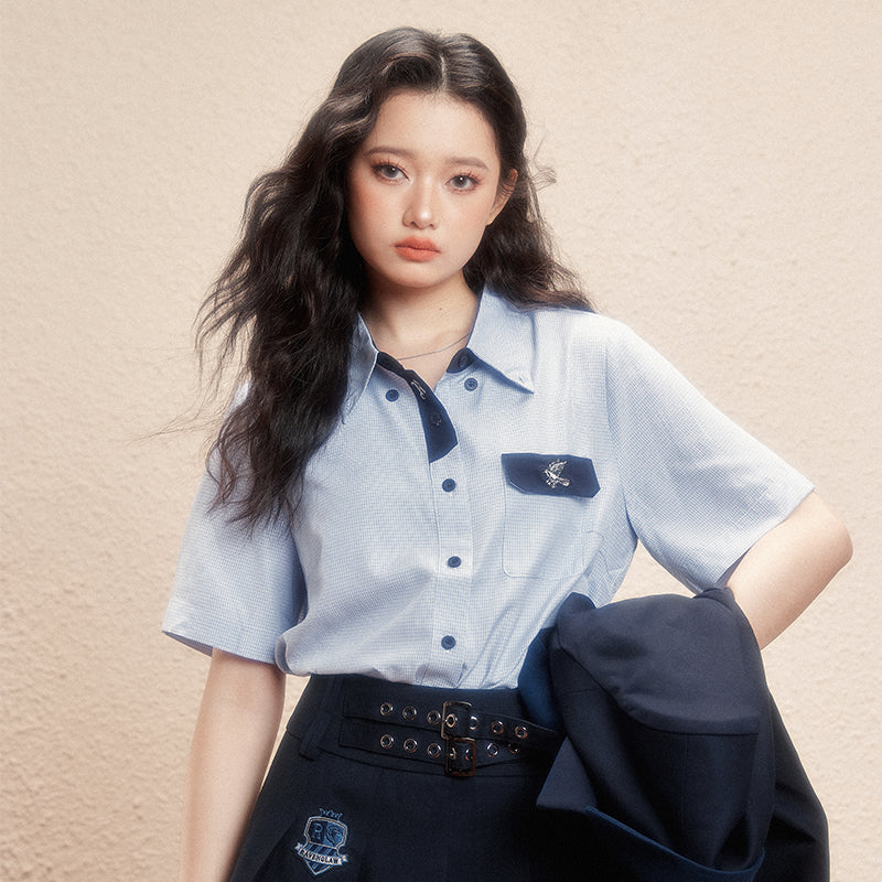 [Pre-order] Hogwarts School of Witchcraft and Wizardry Loose Fit Short Sleeve Blouse
