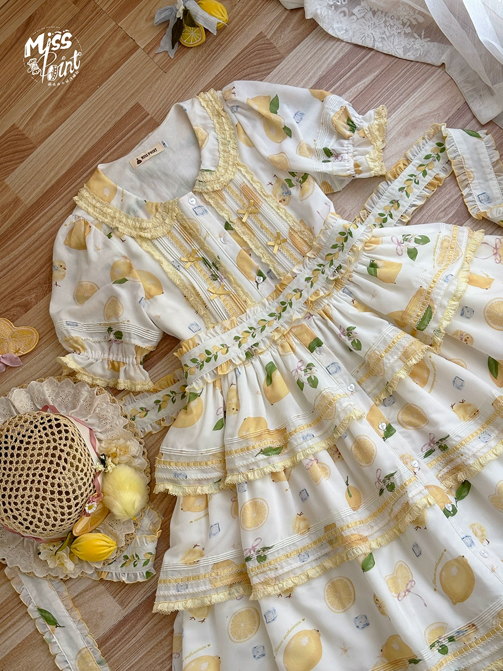 【予約販売】Lemon Sweetie プリント半袖ワンピース・ラグジュアリータイプ