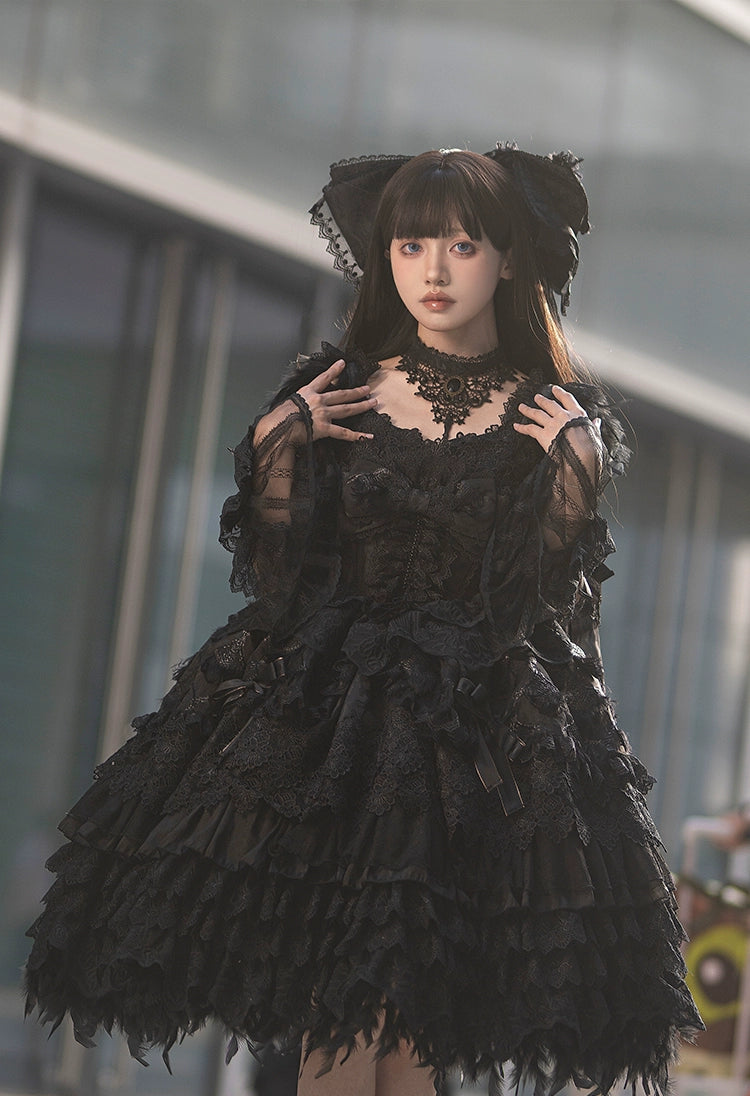 【再販・受注予約1/22まで】Peacock Feather プリンセスドレス・ブラック