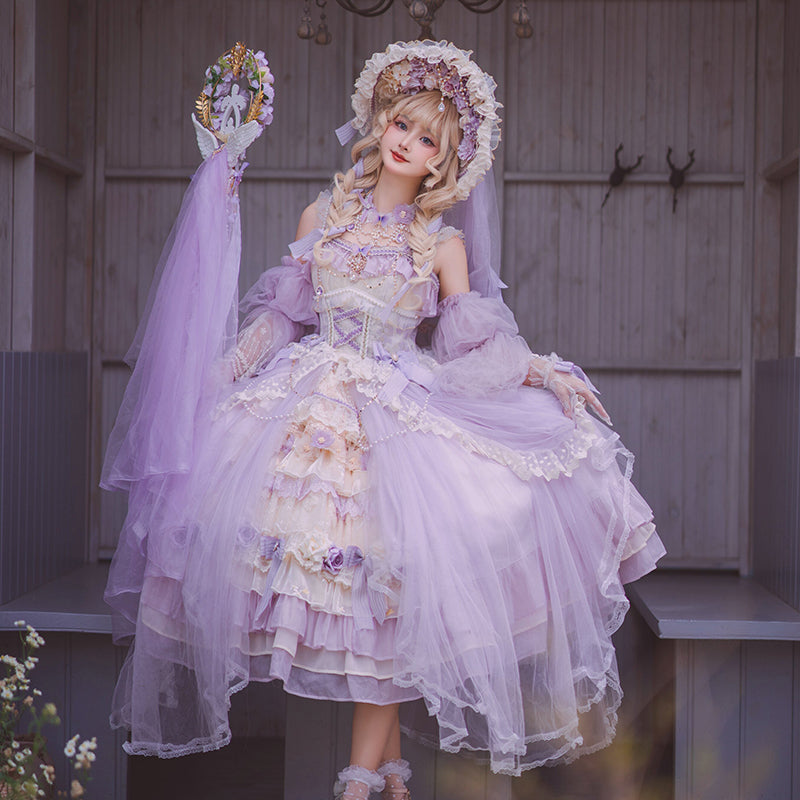 リヤドロ 5857 紫のドレス - 美術品/アンティーク