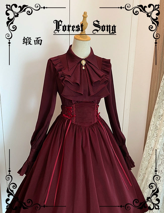 【予約販売】ジャボタイ付クラシカルストライプブラウス