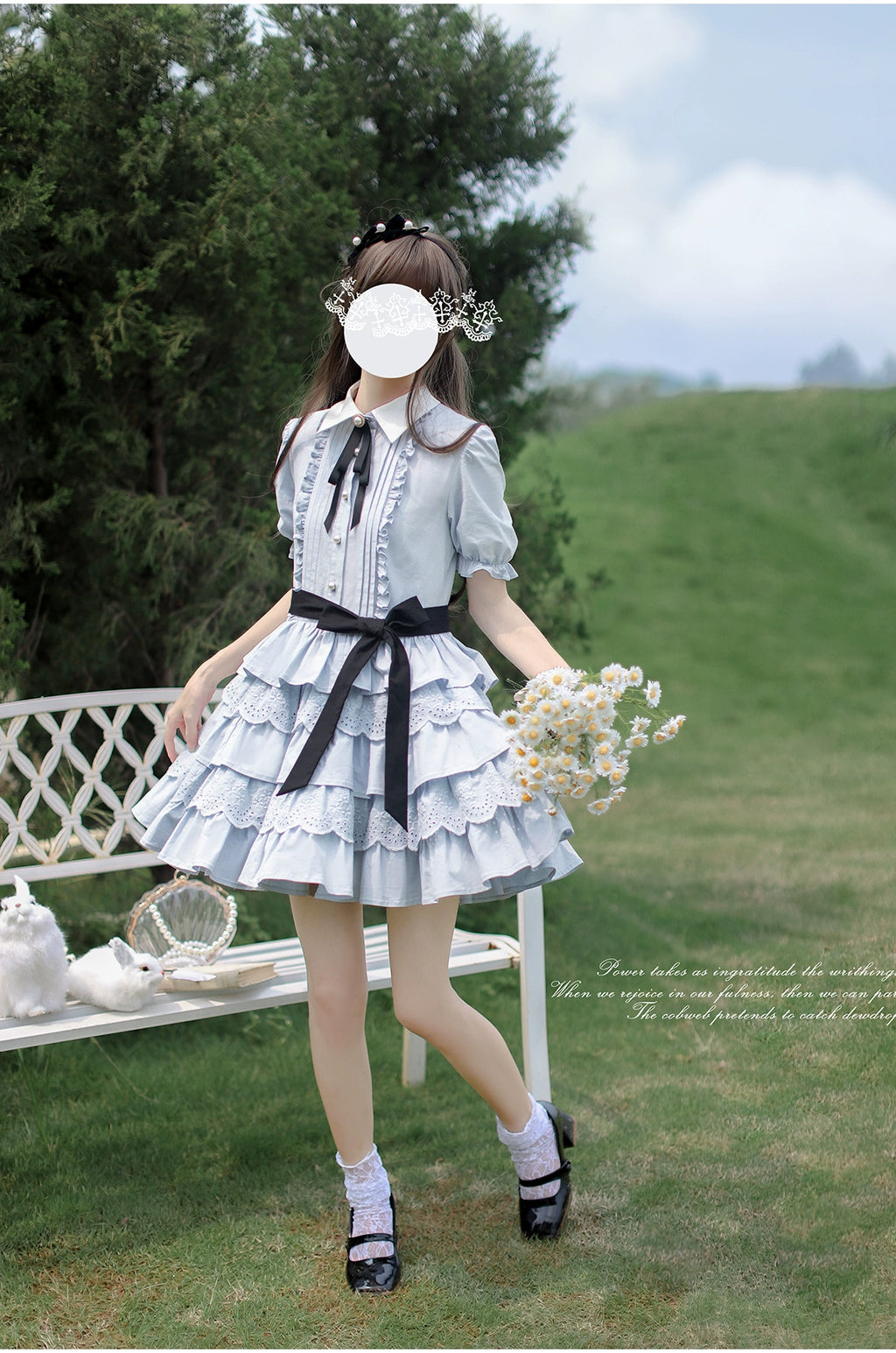 Dorothy アリスブルーのティアードワンピース