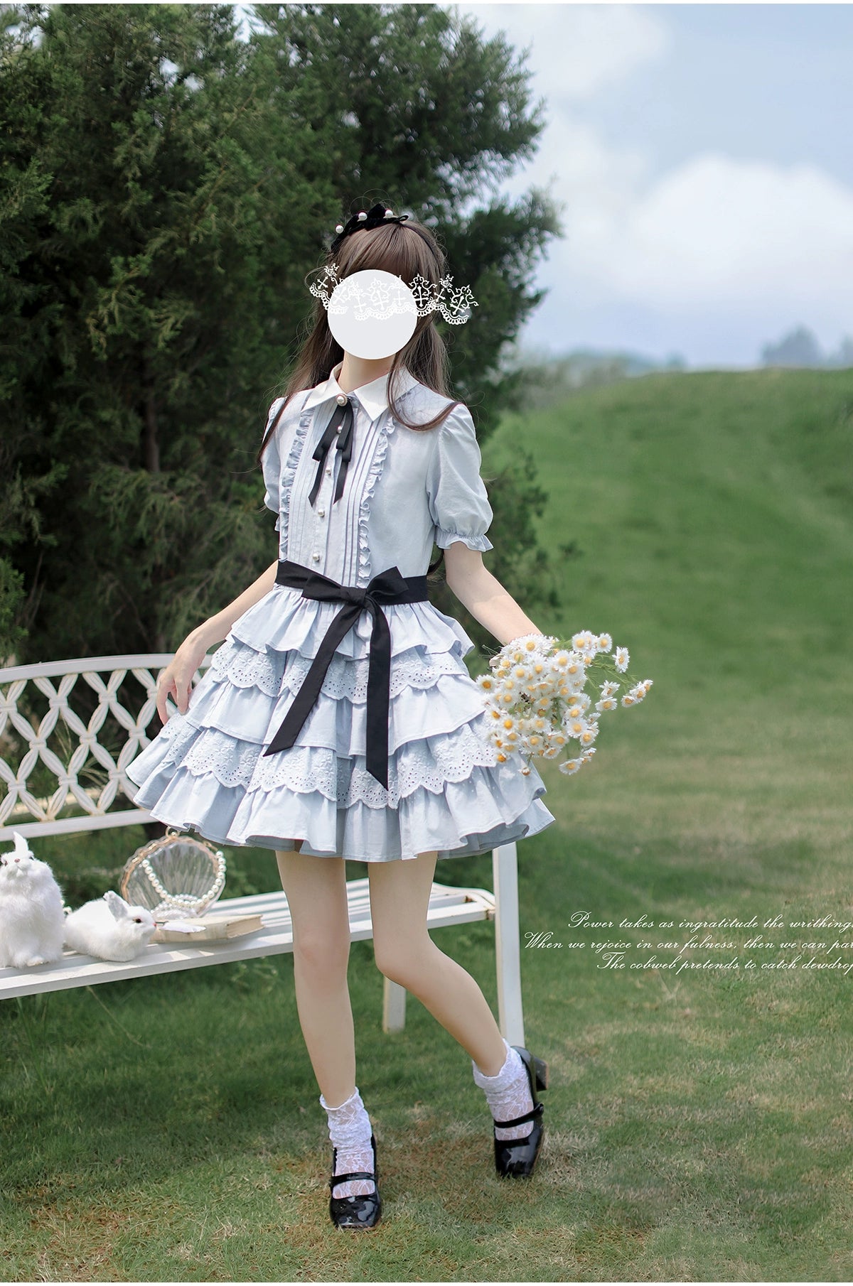 Dorothy アリスブルーのティアードワンピース