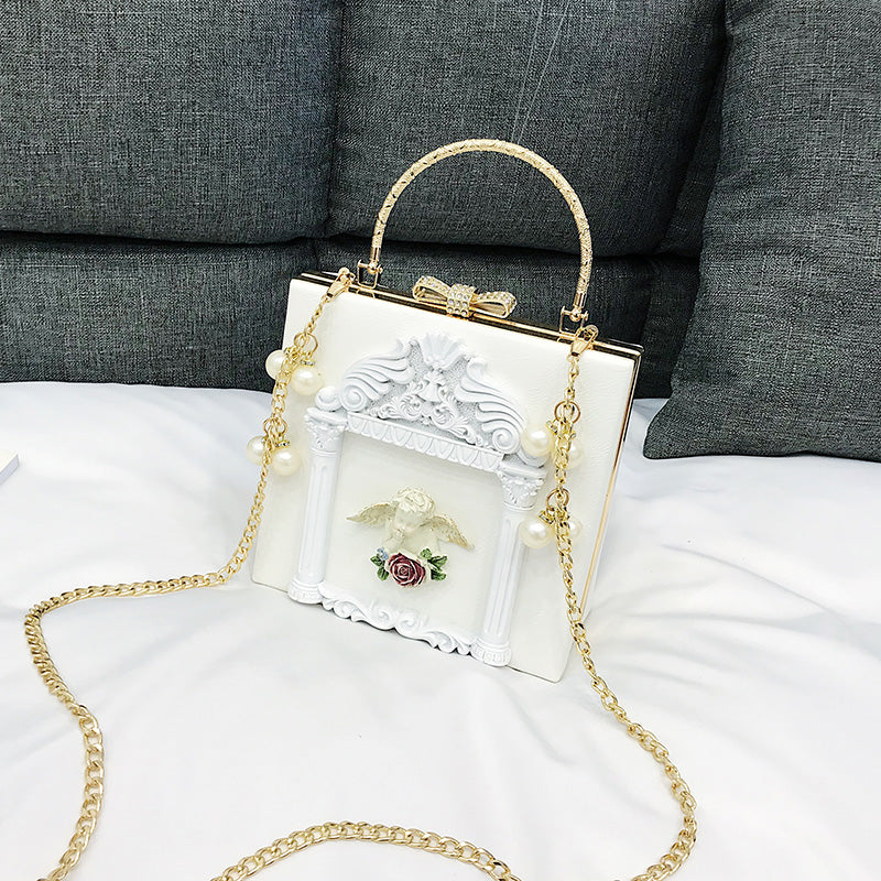 アンティーク風天使のチェーンミニバッグ