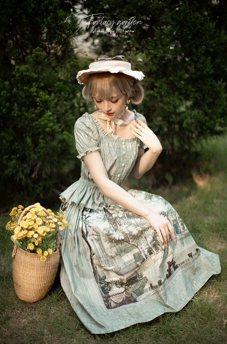 Fantasy Garden プリントワンピース