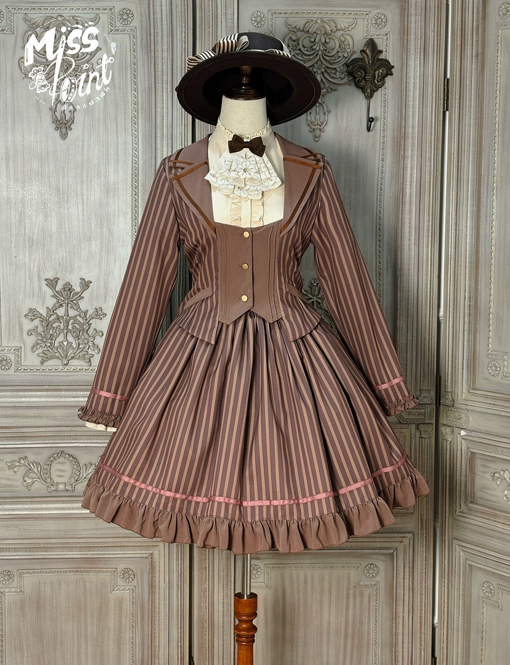 【予約販売】Classic Chocolat Stripe ストライプショートジャケット