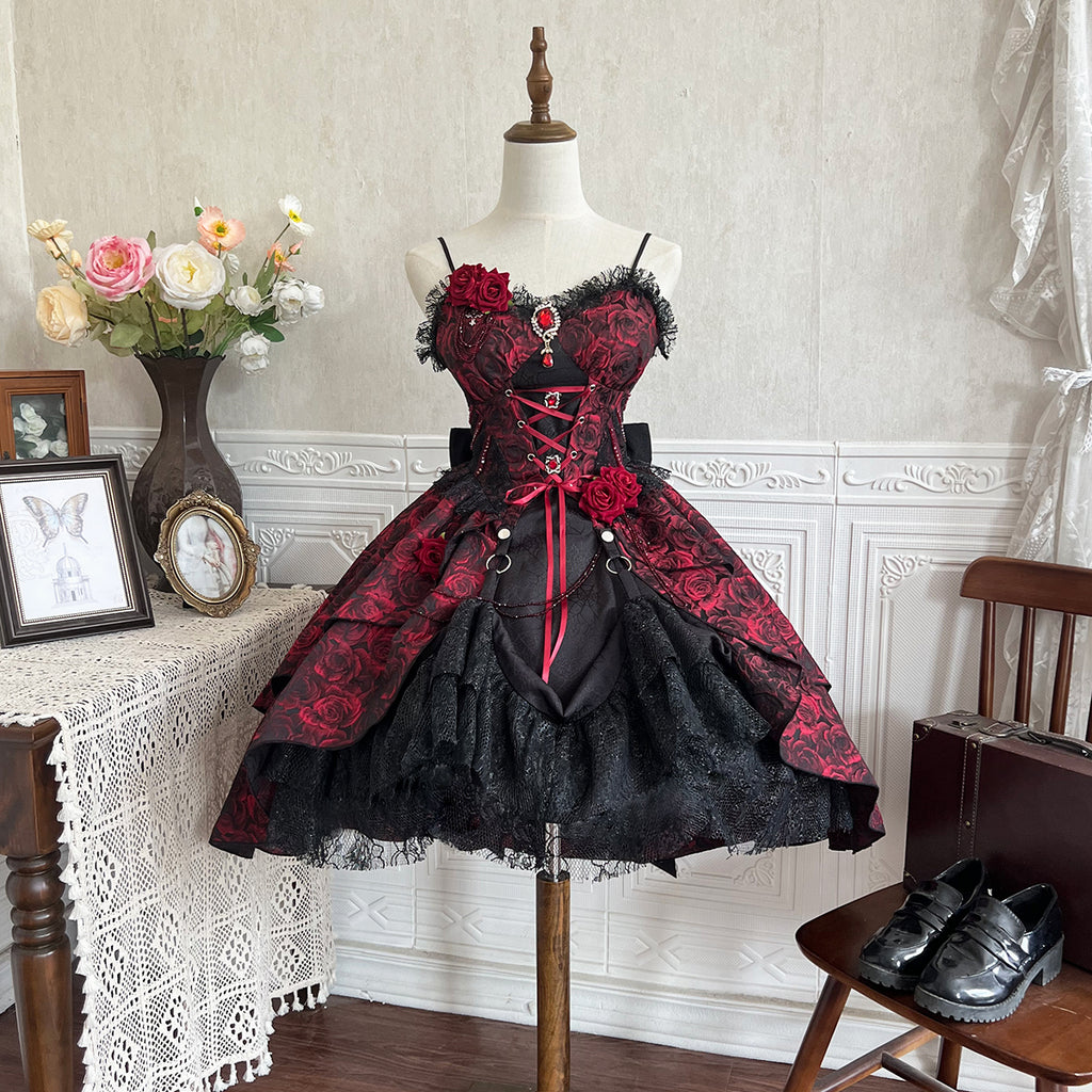 Dark Crimson Rose ゴスロリジャンパースカート
