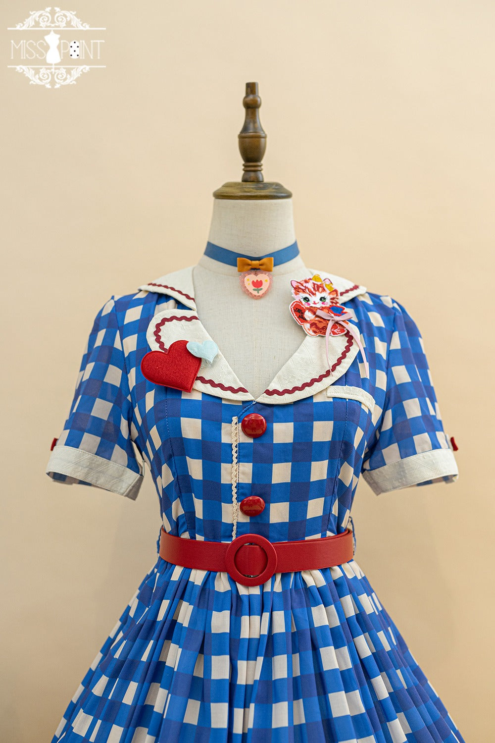 【予約販売】Sweet Kittyレトロカフェ風ワンピース