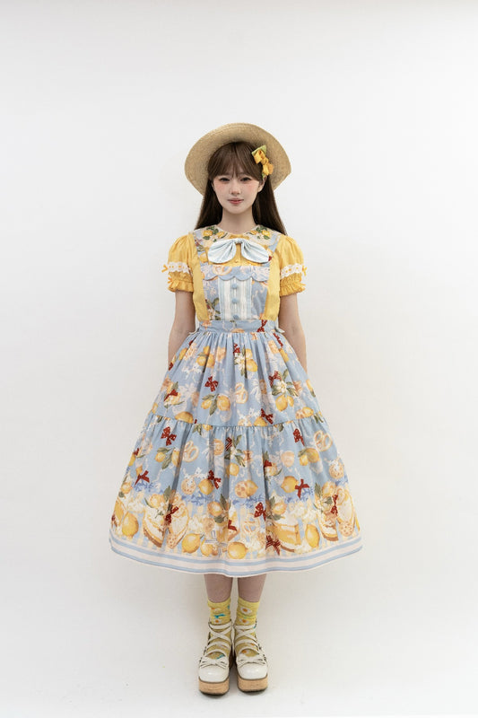 【受注予約6/26まで】Lemon Biscuit サスペンダースカート