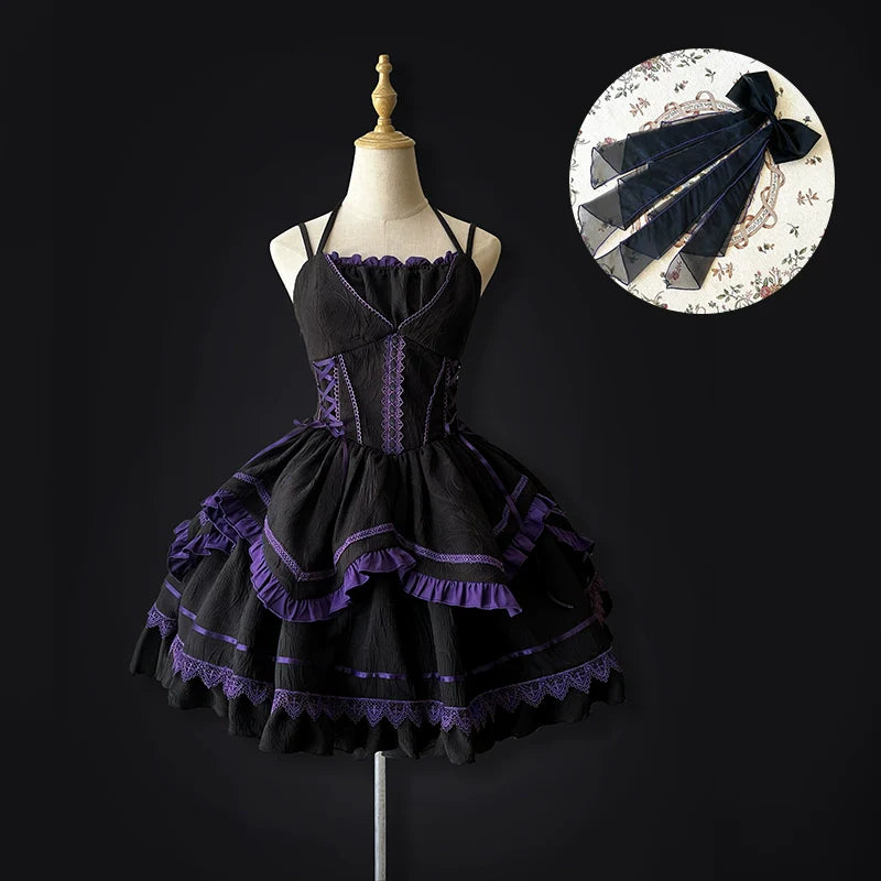 Black Swan クロスフリルジャンパースカートとボレロ