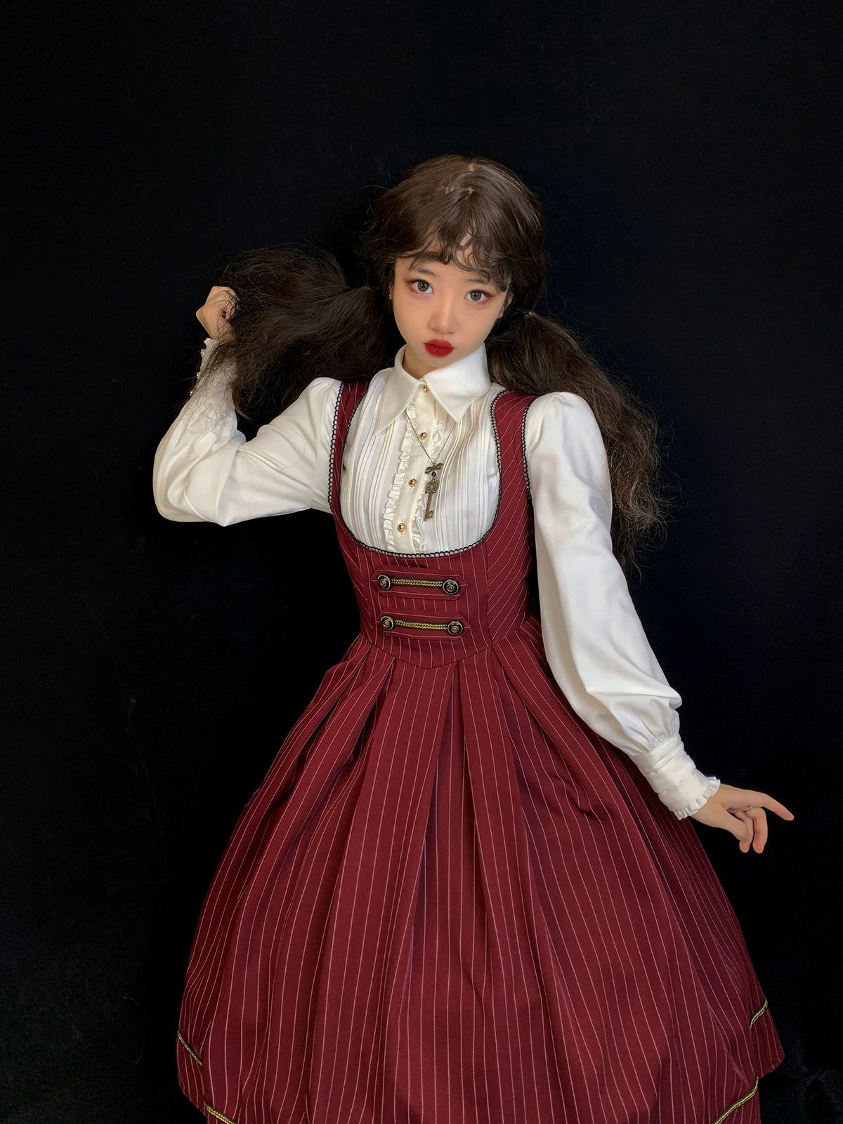 [Pre-orders available until 9/29] Bright Moon Corset Jumper Skirt Stripe [Red]