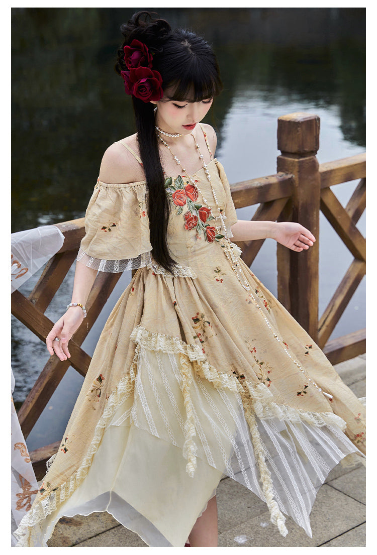 Yumeji Hana Lolita Irregular Hem Dress