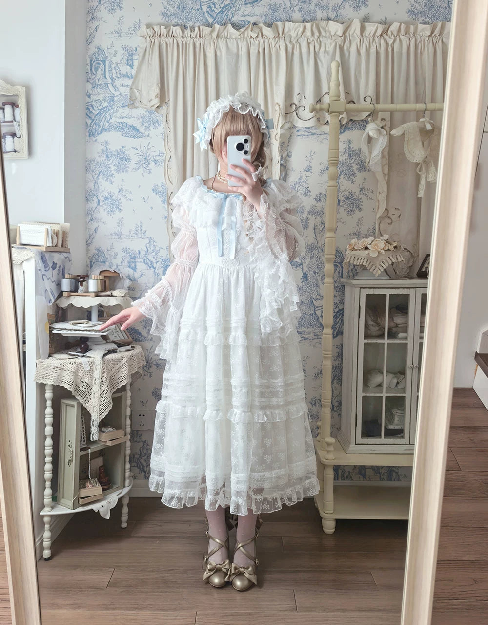 【受注予約10/13まで】Dream Lace ショールレースジャンパースカート