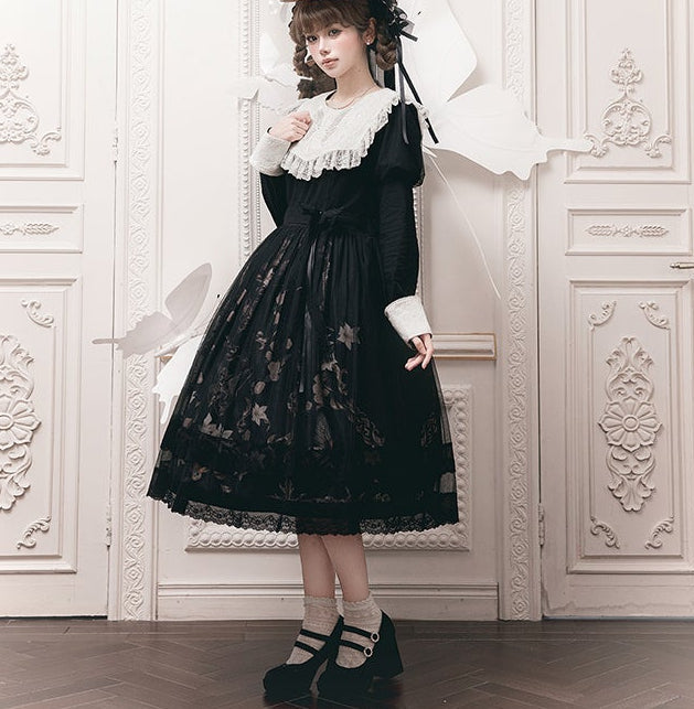 【受注予約11/19まで】Butterfly and Bone 長袖ワンピース