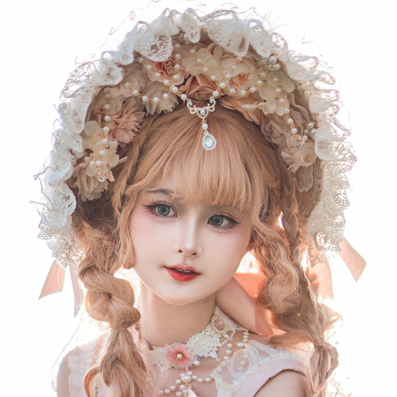 【同時購入のみ】Spring Praise ボンネット・チョーカー・グローブ（ピンク）