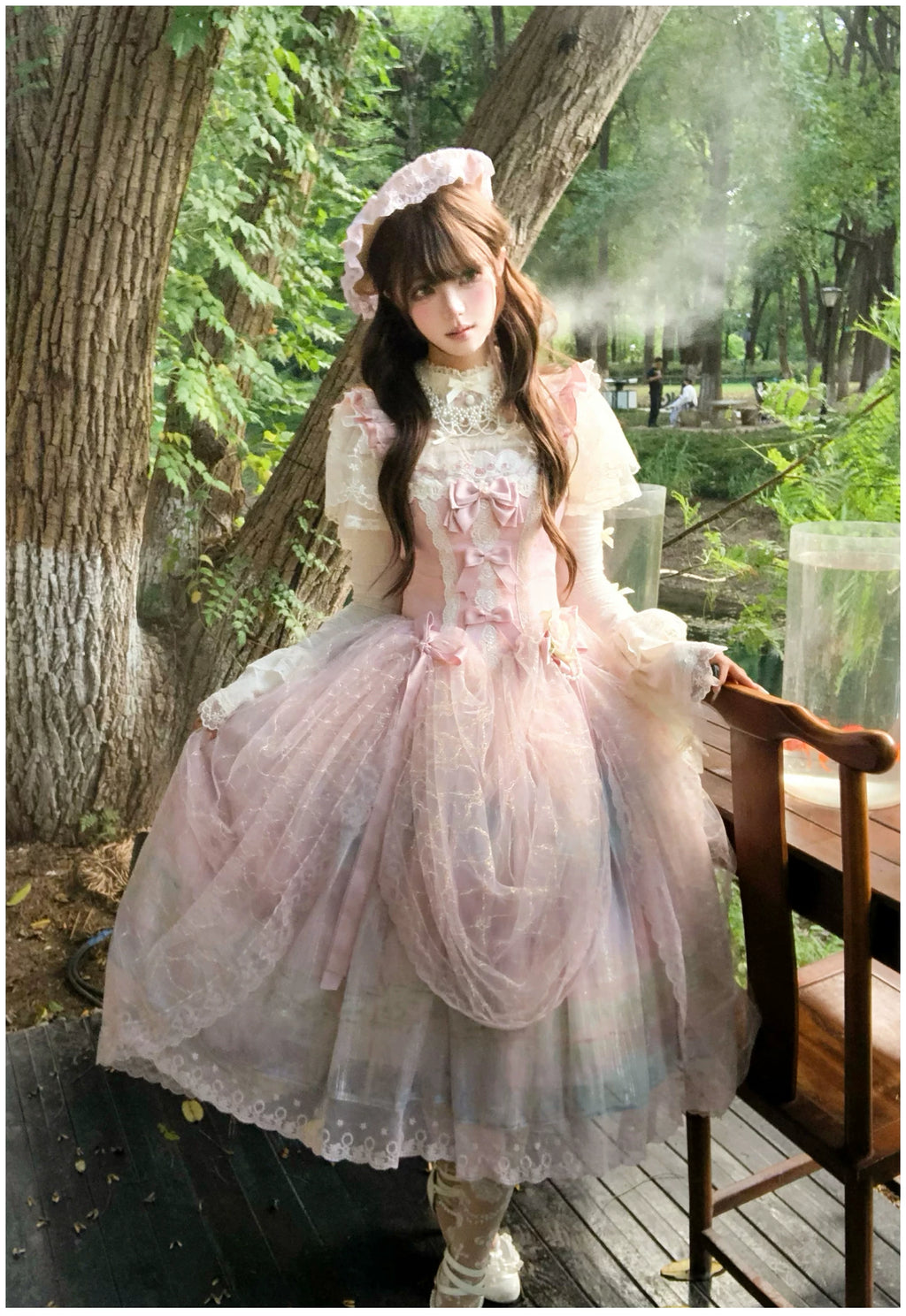 Spring in Giverny 油絵プリントジャンパースカート