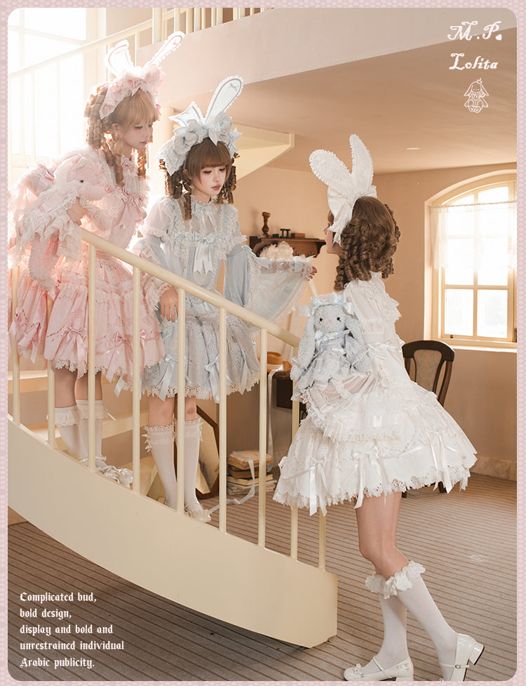 【受注予約12/23まで】Lace Figure 長袖ローウエストワンピース