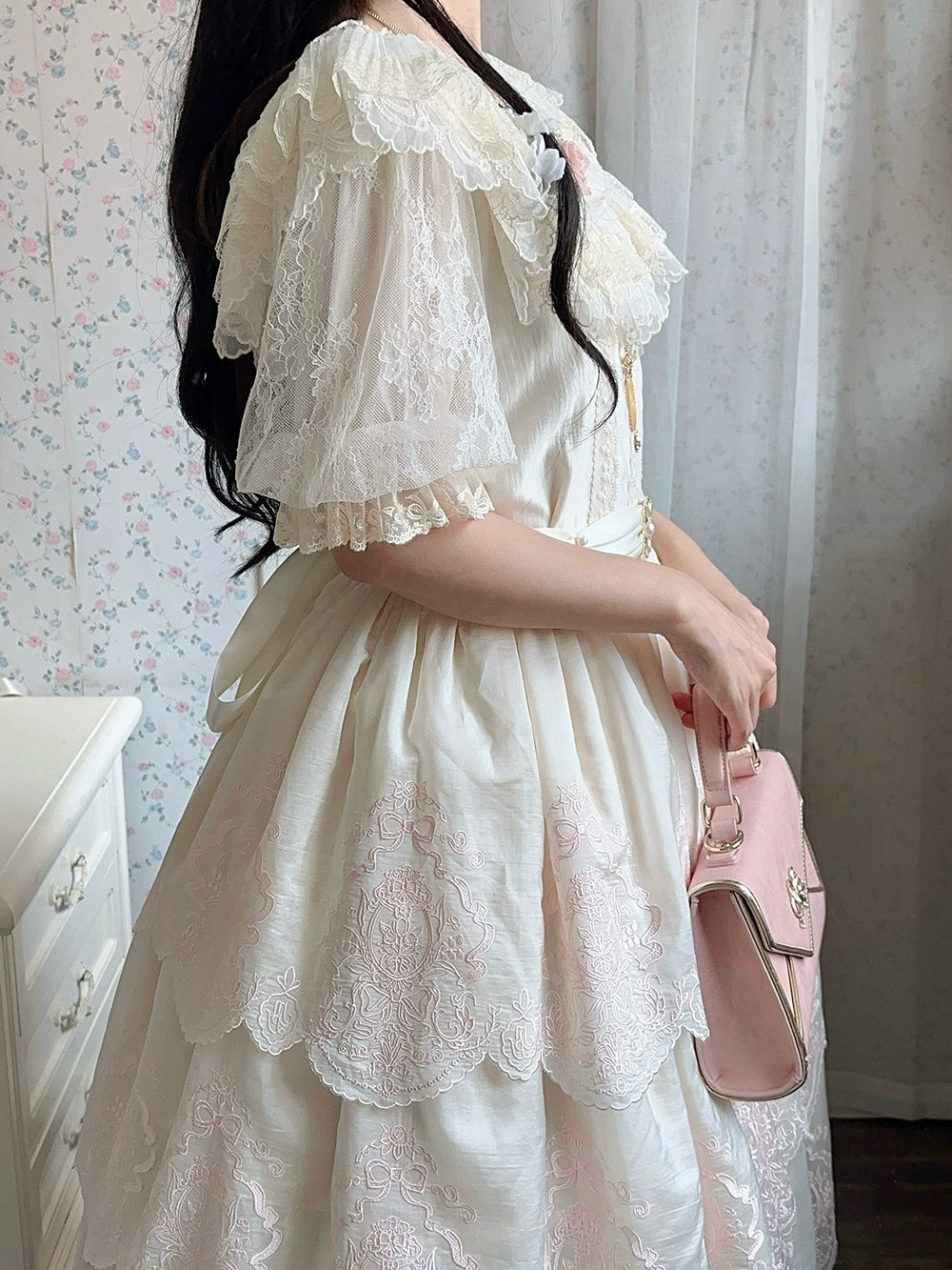 【予約販売】Noble Garden 付け袖付きレースブラウス