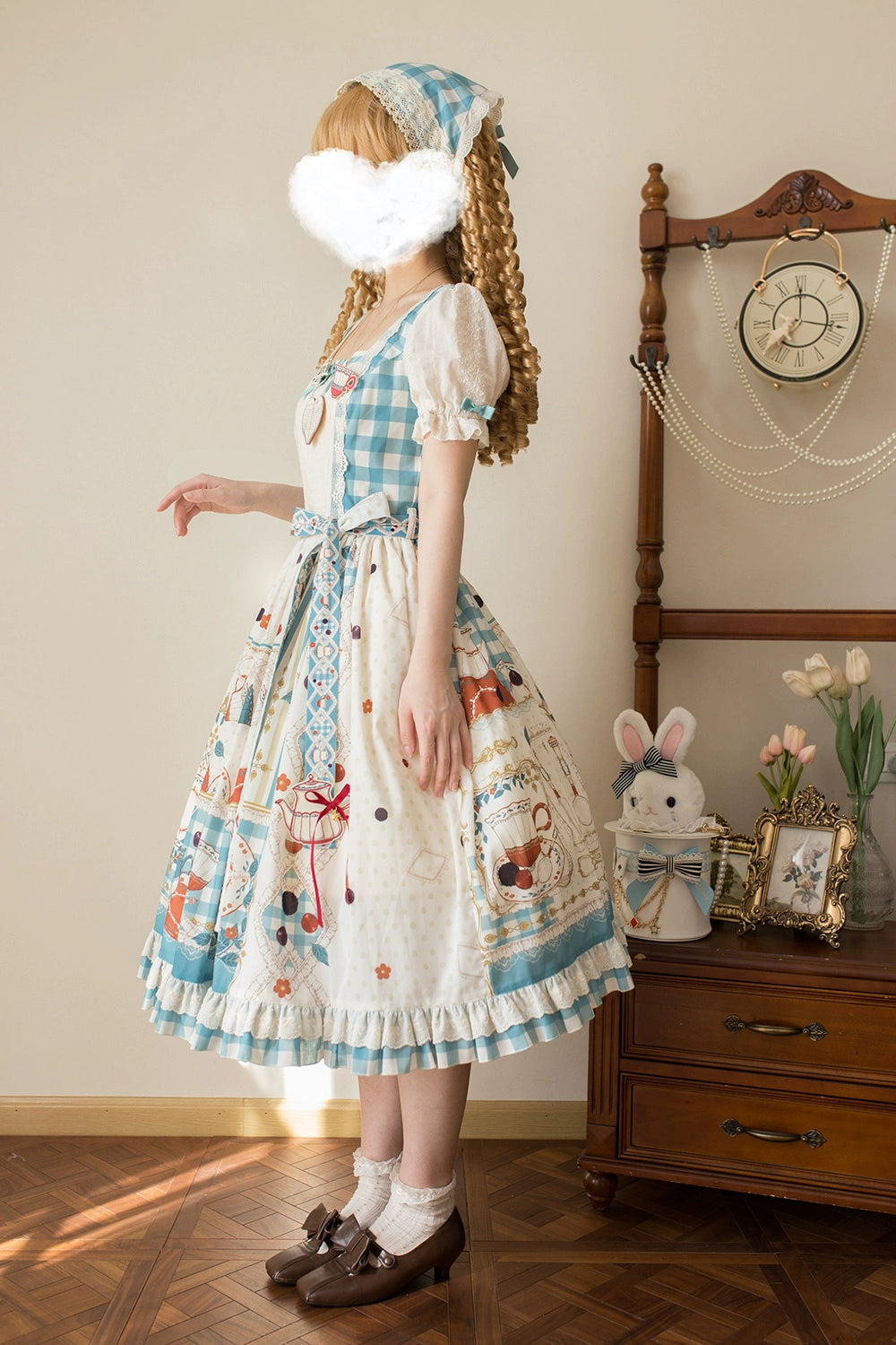 【予約販売】Picnic Tea Party スクエアネックワンピース