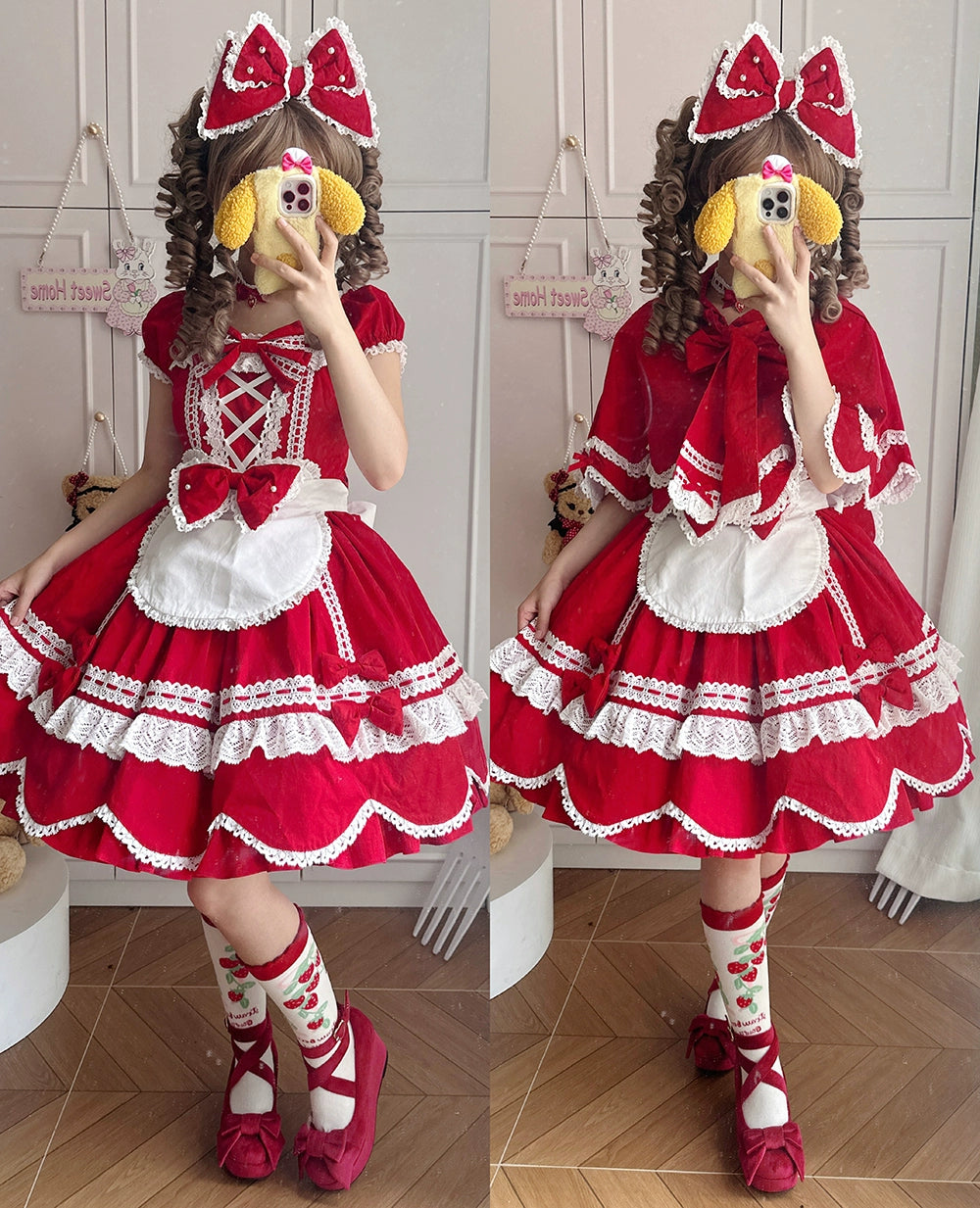 【予約販売】Antique Petal Rabbit うさ耳付きケープ