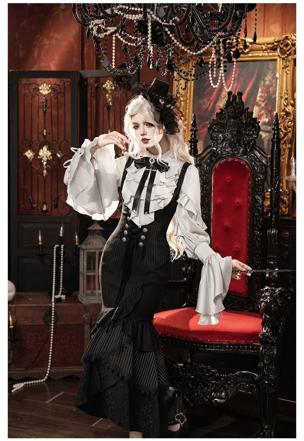 【予約販売】夜鴉 ゴシックブラウス＆スカートセット