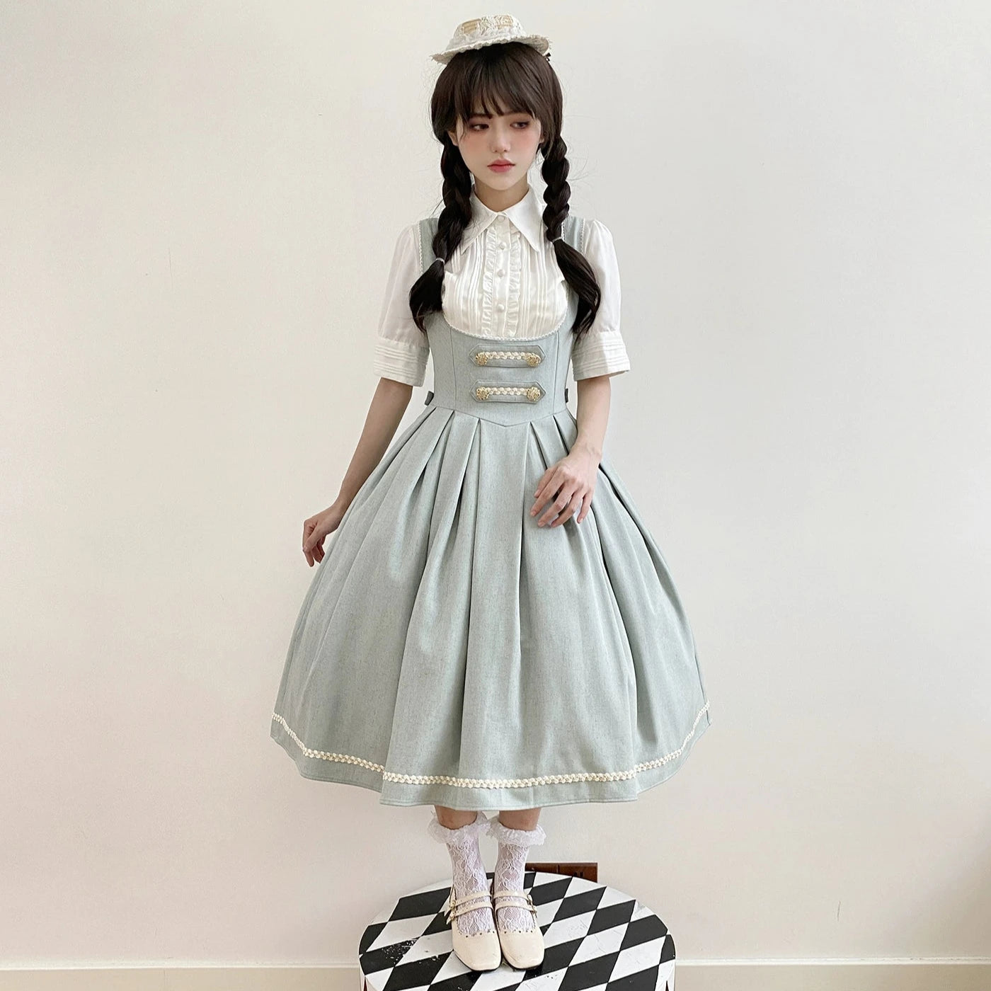 [Pre-orders available until 9/29] Bright Moon Corset Jumper Skirt, Plain Type [Light Blue]