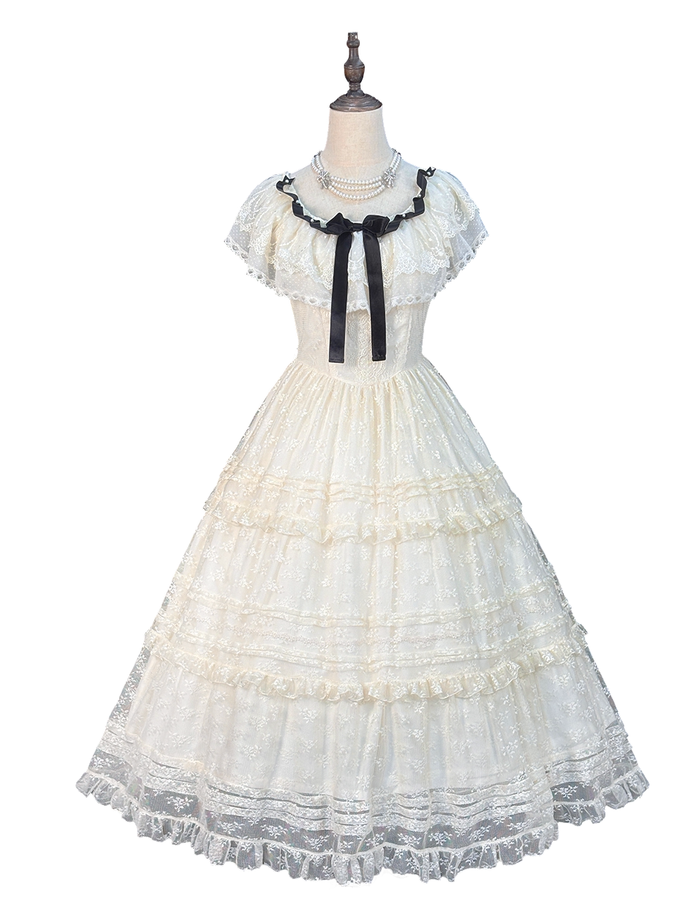 【受注予約10/13まで】Dream Lace ショールレースジャンパースカート