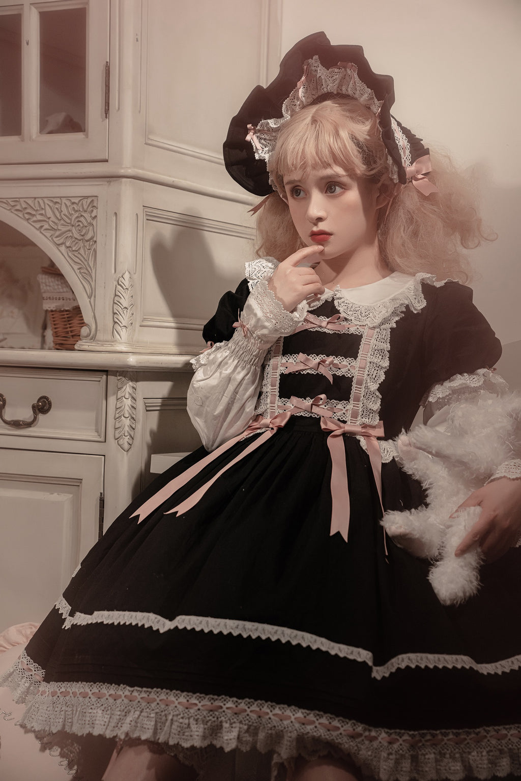 【受注予約5/21まで】Laura's Doll 付け袖付ワンピース・全5色